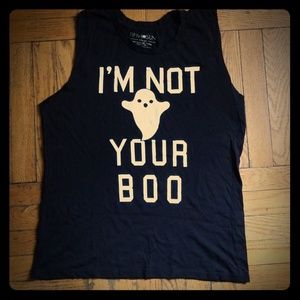 "I'm Not Your Boo" Black Halloween Muscle Tank